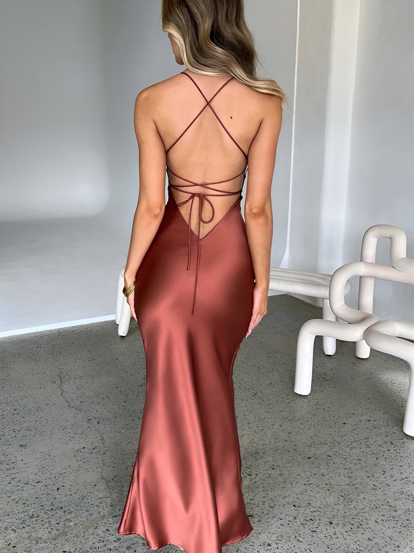 Jona Satin Maxi Dress