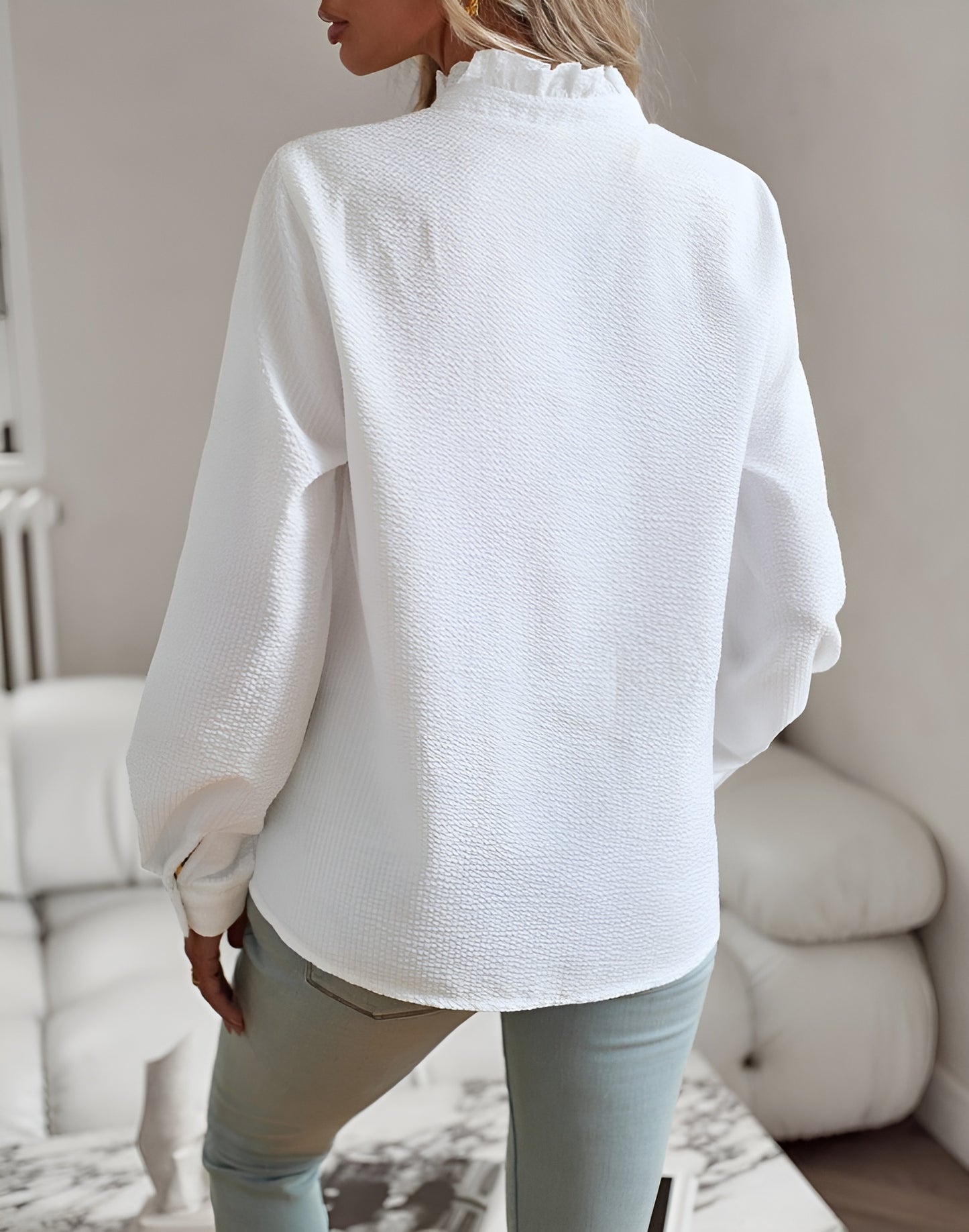 Danielle Ruffle Long Sleeve Shirt